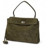 BALENCIAGA сумка Rodeo Medium замша хаки серебро