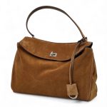 BALENCIAGA сумка Rodeo Medium замша рыжая серебро