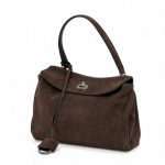 BALENCIAGA сумка Rodeo small замша шоколадная серебро