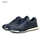 BERLUTI кроссовки крокодил синие