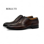 Berluti туфли оксфорды с декоративной перфорацией на кожаной подошве