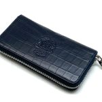BILLIONAIRE кошелек крокодил синий тисненый логотип
