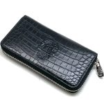 BILLIONAIRE кошелек крокодил тисненый логотип черный