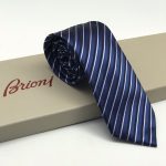 BRIONI галстук в полоску синий