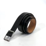 BRIONI ремень крокодил брючный черный