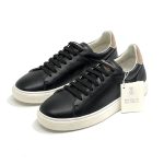 BRUNELLO кеды черные кожа коричневый задник над пяткой