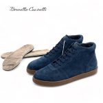 BRUNELLO кеды высокие синяя замша