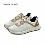 BRUNELLO кроссовки белые текстиль и резиновая пропитка