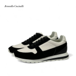 BRUNELLO  кроссовки кожаные черно-белые