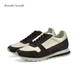 BRUNELLO кроссовки кожаные коричнево-белые