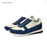 BRUNELLO кроссовки кожаные сине-белые