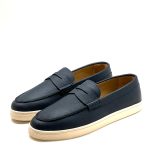 BRUNELLO лоферы кожа синие белая подошва