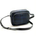 BURBERRY Мессенджер канва синяя клетка металлический лого