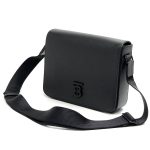 BURBERRY мессенджер с клапаном  на магнитах из черной кожи тайга с гербом бренда