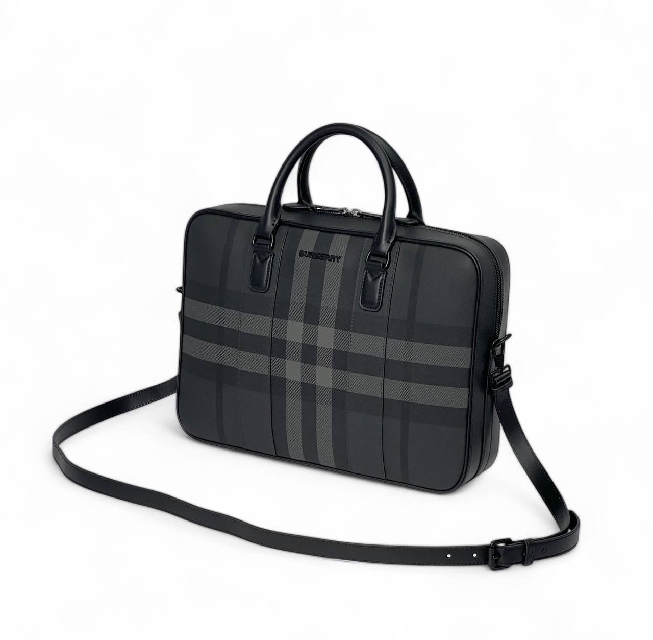burberry-portfel-kanva-malenkij-tolstyj-2-polosy-temno-seryj.jpg BURBERRY портфель канва маленький толстый 2 полосы темно-серый — изображение 1