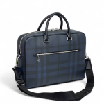 BURBERRY портфель маленький толстый карман на молнии спереди клетка синий