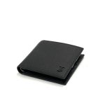 BURBERRY Портмоне черный в коже с черным логотипом в углу