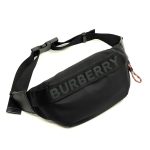 BURBERRY поясная сумка нейлоновая черная с вышитой надписью BURBERRY