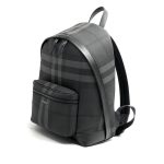 BURBERRY рюкзак канва темно-серый скрытая молния надпись спереди