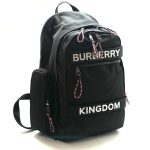 BURBERRY рюкзак текстиль черный белая надпись Kingdom
