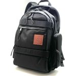 BURBERRY рюкзак текстиль черный коричневое кожаное лого