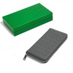 BV кошелек маленький серый в крупном плетении