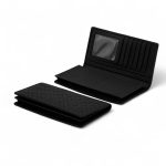 BV купюрница из черной телячьей кожи с фирменным плетением вертикальная и горизонтальная раскладка