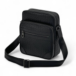 BV мессенджер черная кожа теленка с большим карманом с переди на замке