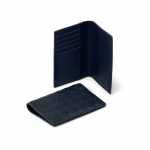 BV обложка для паспорта из кожи ягненка крупное плетение синего цвета