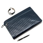 BV папка закругленная карман на молнии спереди синяя