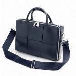 BV Портфель крупное плетение ягненок синий угловатый