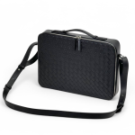 BV Портфель новое плетение ягненок черный угловатый