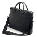 BV портфель теленок 2 кармана на кнопках по бокам черный