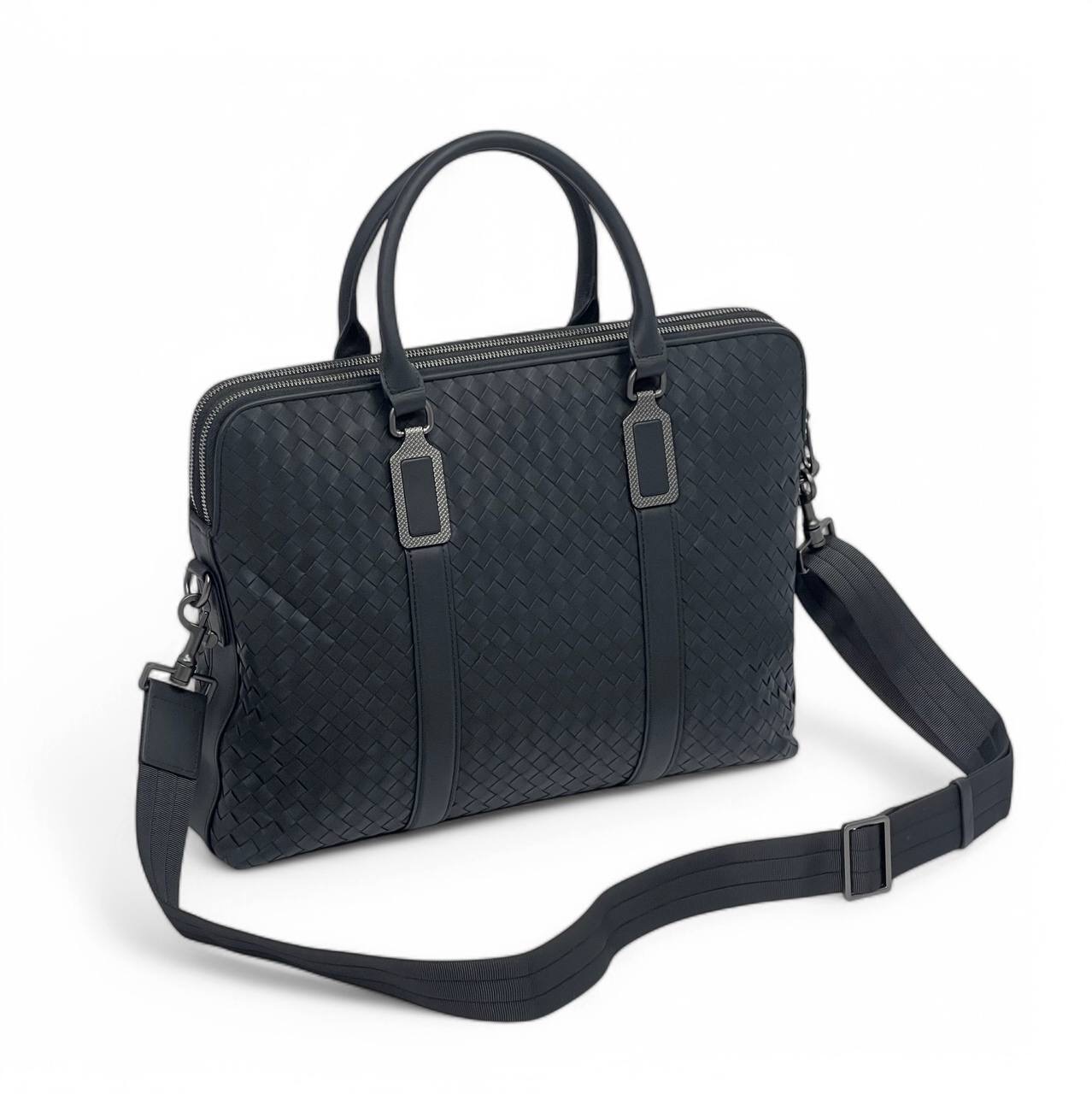 bv-portfel-telenok-2-polosy-chernyj-ruchki-na-metallicheskih-krepleniyah.jpg BV портфель теленок 2 полосы черный ручки на металлических креплениях — изображение 1