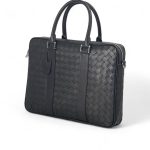 BV портфель теленок 2 полосы черный широкое плетение