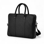 BV портфель теленок  2 полосы гладкая кожа на углах черный