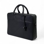 BV портфель теленок большой с карманом спереди черный