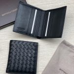 BV портмоне черное теленок широкое с вертикальными визитками