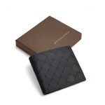 BV портмоне черное теленок в широком плетении