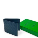 BV портмоне синие крупное новое плетение теленок