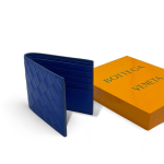 BV портмоне ярко-синее крупное новое плетение теленок