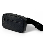 BV поясная сумка теленок на молнии черная прямоугольная с мягким ремешком