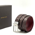 BV ремень брючный двухсторонний коричнево-бордовый