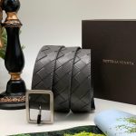 BV ремень брючный широкое плетение серый