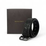 BV ремень широкое плетение черный овальная пряжка