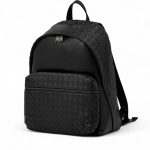 BV рюкзак крупное плетение и гладкая телячья кожа с переднем карманом на замке Большой