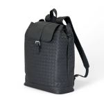 BV рюкзак с клапаном черный теленок широкое плетение