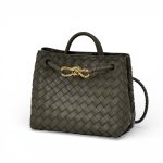 BV сумка Andiamo плетеная крупная клетка кожа оливковая маленькая