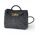 BV сумка Andiamo плетеная крупная клетка замша серая