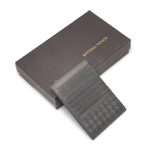 BV визитница молния сзади серая теленок